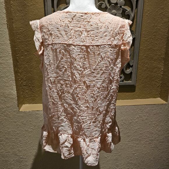 Lauren Conrad L Blouse Light  Blush Top Romantic Cottagecore Boho Chic Feminine - Picture 4 of 11